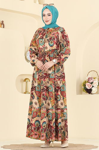 moda selvim Dress 7157ERK1158 Turquoise - Thumbnail