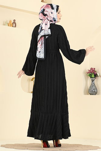 moda selvim Dress 7159ERK1158 Black - Thumbnail