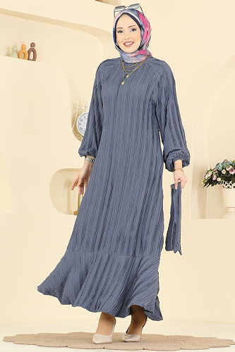 moda selvim Dress 7159ERK1158 Dark Gray - Thumbnail