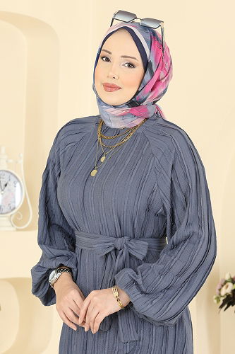 moda selvim Dress 7159ERK1158 Dark Gray - Thumbnail