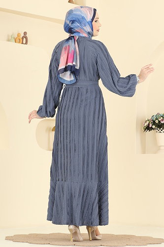 moda selvim Dress 7159ERK1158 Dark Gray - Thumbnail