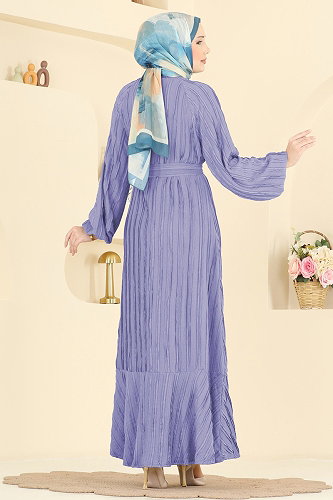 moda selvim Dress 7159ERK1158 Lilac - Thumbnail