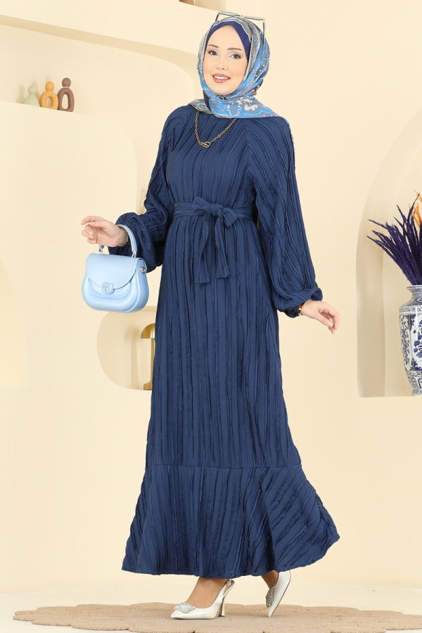 Modaselvim Dress Dress 7159ERK1158 Navy Blue