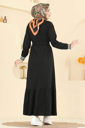 moda selvim Dress 715PM271 Black - Thumbnail