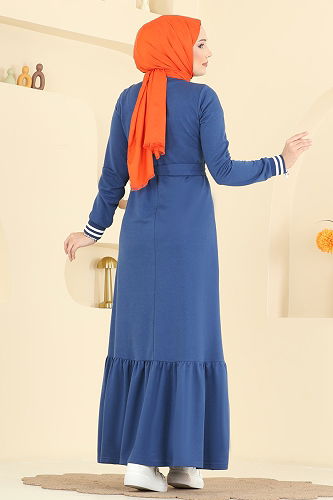 moda selvim الفستان ازرق 715PM271 - Thumbnail