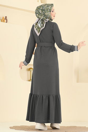 moda selvim Dress 715PM271 Light Anthracite - Thumbnail