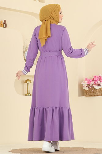 moda selvim Dress 715PM271 Lilac - Thumbnail