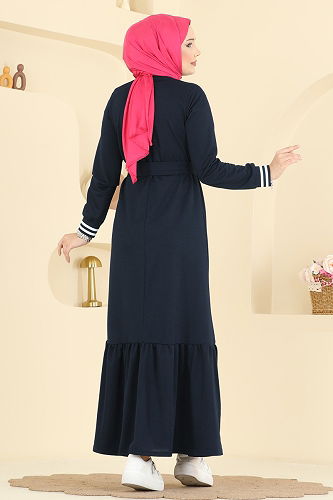 moda selvim Dress 715PM271 Navy Blue - Thumbnail