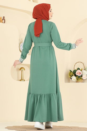 moda selvim الفستان أخضر 715PM271 - Thumbnail