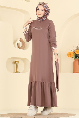 moda selvim Dress 715PM271 Powder Vision - Thumbnail