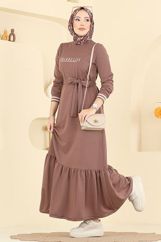 moda selvim Dress 715PM271 Powder Vision - Thumbnail