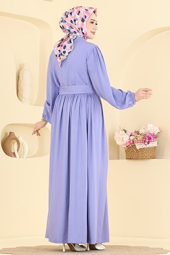 moda selvim الفستان ليلكي 7160BG354 - Thumbnail