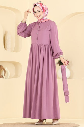 moda selvim Dress 7160BG354 Rose Dried - Thumbnail