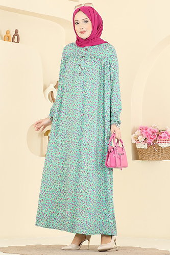 moda selvim Dress 7161ERK1158 Blue - Thumbnail