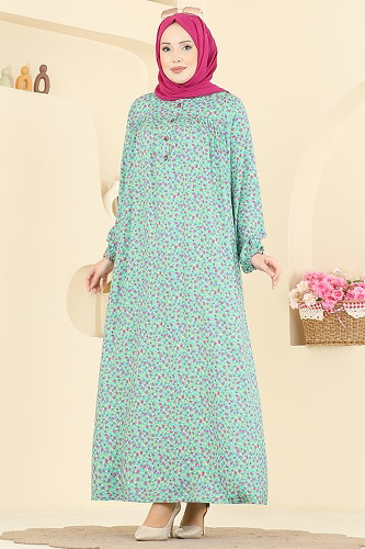 moda selvim الفستان أزرق 7161ERK1158 - Thumbnail