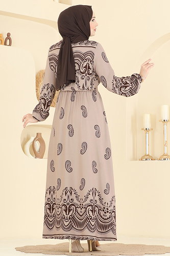 moda selvim Dress 7163ERK1158 Beige - Thumbnail