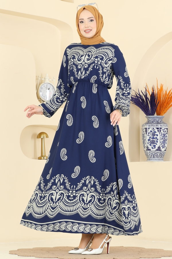 Modaselvim مهرجان الفرص الفستان ازرق 7163ERK1158