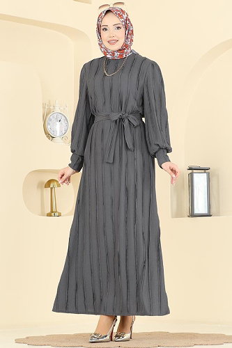 moda selvim Dress 7166BG354 Anthracite - Thumbnail