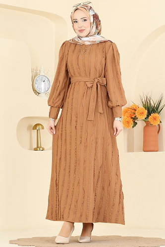 moda selvim الفستان لاتيه 7166BG354 - Thumbnail