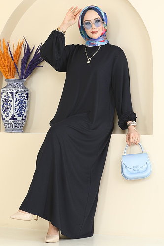 moda selvim الفستان كحلي 7168BG354 - Thumbnail