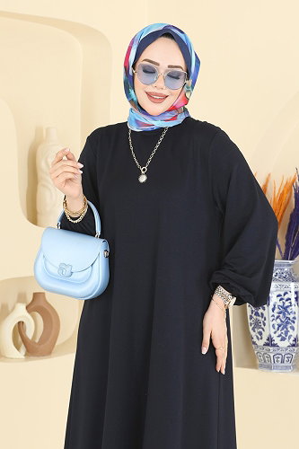 moda selvim الفستان كحلي 7168BG354 - Thumbnail