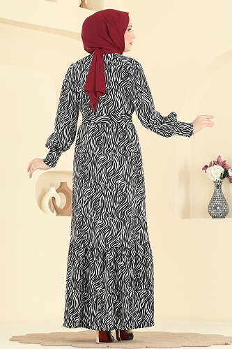 moda selvim Dress 7170ERK1158 Black - Thumbnail