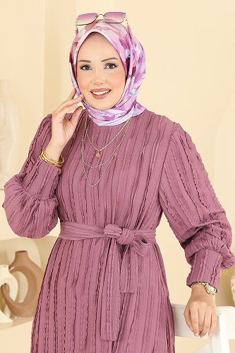 moda selvim Dress 7172ERK1158 Rose Dried - Thumbnail