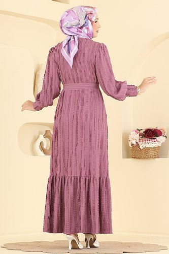 moda selvim الفستان وردي 7172ERK1158 - Thumbnail
