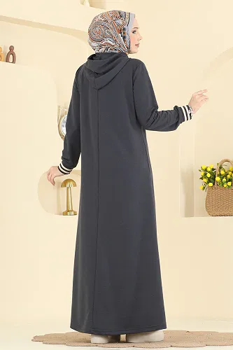 moda selvim Dress 717PM271 Anthracite - Thumbnail