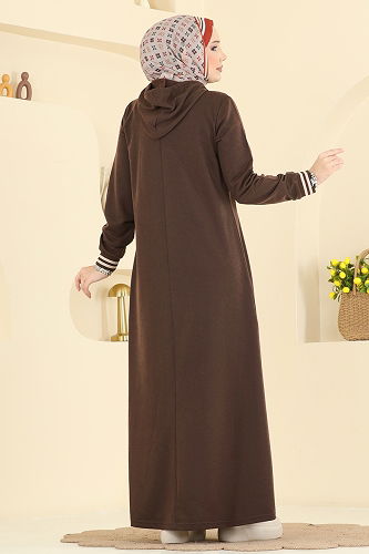 moda selvim Dress 717PM271 Brown - Thumbnail