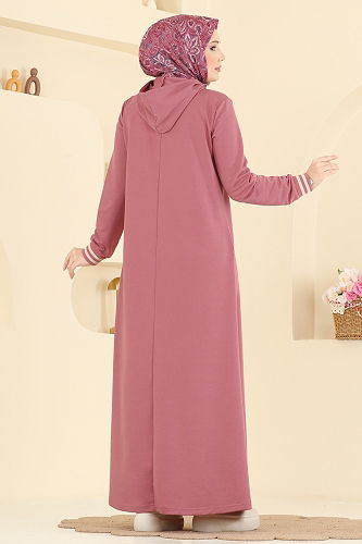 moda selvim الفستان وردي غامق 717PM271 - Thumbnail