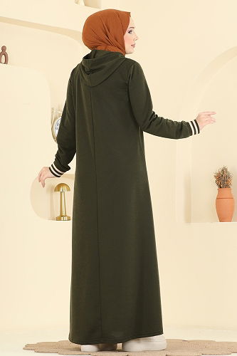 moda selvim Dress 717PM271 Khaki - Thumbnail