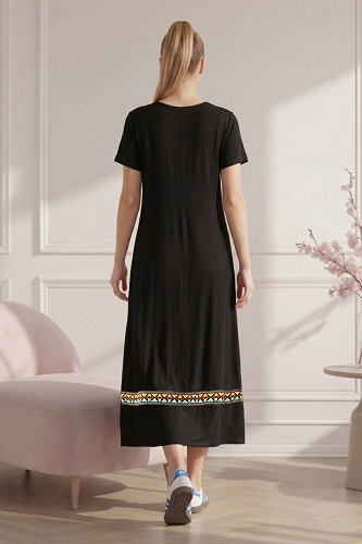 moda selvim الفستان أسود 72431JNT1202 - Thumbnail