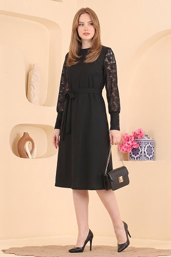 moda selvim الفستان أسود 72493JNT1202 - Thumbnail
