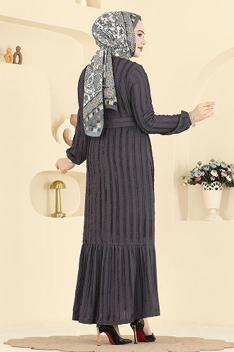 moda selvim Dress 726PM271 Anthracite - Thumbnail