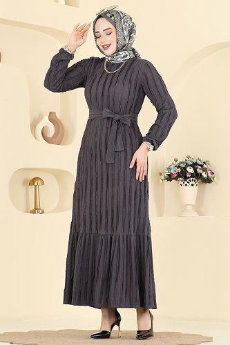 moda selvim Dress 726PM271 Anthracite - Thumbnail
