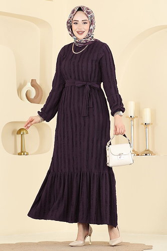 moda selvim Dress 726PM271 Purple - Thumbnail