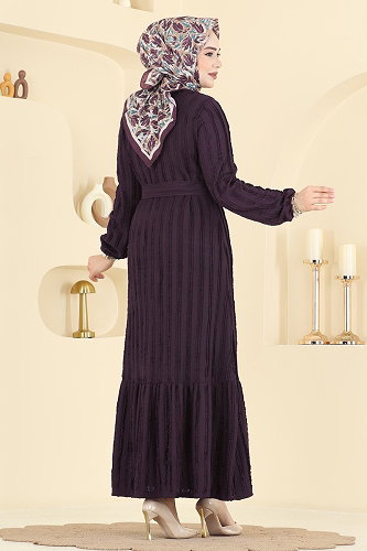 moda selvim الفستان أرجواني 726PM271 - Thumbnail