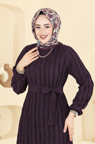 moda selvim الفستان أرجواني 726PM271 - Thumbnail