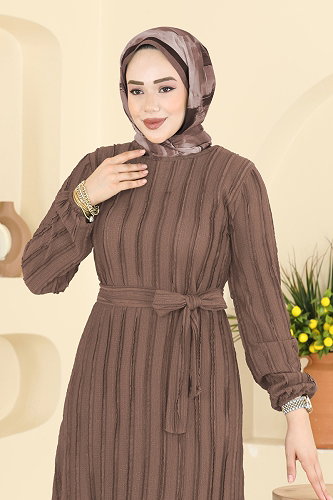 moda selvim الفستان بيج 726PM271 - Thumbnail
