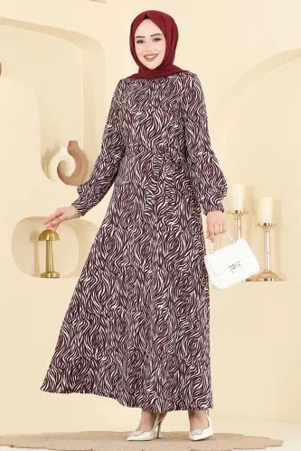 E.R.K. - Dress 7575ERK1158 Pattern 2 Burgundy