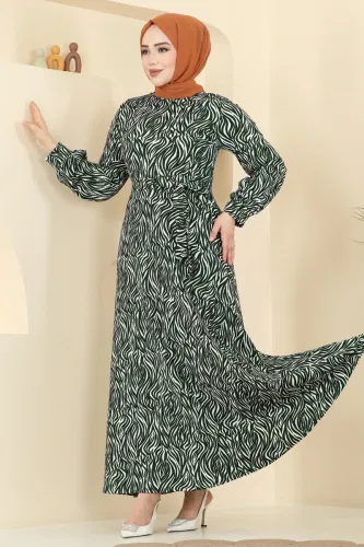 E.R.K. - Dress 7575ERK1158 Pattern 2 Emerald