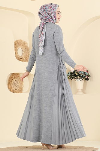 moda selvim Dress 7610UZ662 Gray - Thumbnail
