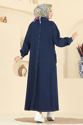 moda selvim Dress 7929ORG1169 Dark Denim - Thumbnail