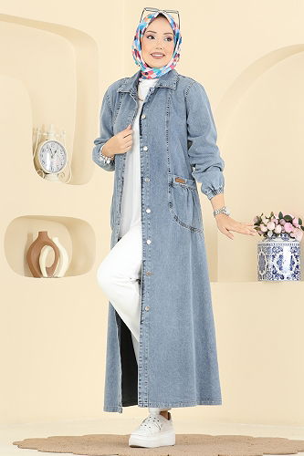 moda selvim Dress 7929ORG1169 Denim - Thumbnail