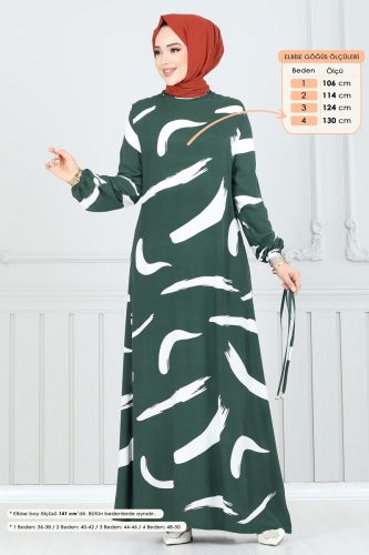 moda selvim Dress 800OZN1046 Emerald - Thumbnail