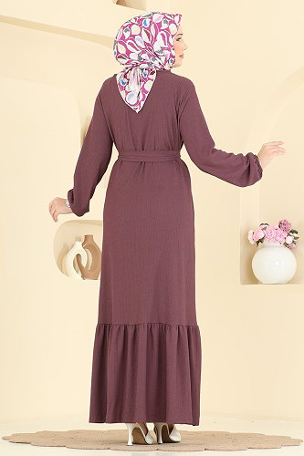 moda selvim الفستان وردي غامق 800PM271 - Thumbnail