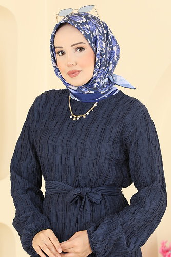 moda selvim Dress 801PM271 Navy Blue - Thumbnail