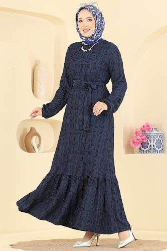 moda selvim الفستان كحلي 801PM271 - Thumbnail