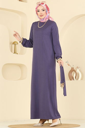 moda selvim Dress 8020UZ662 Purple - Thumbnail